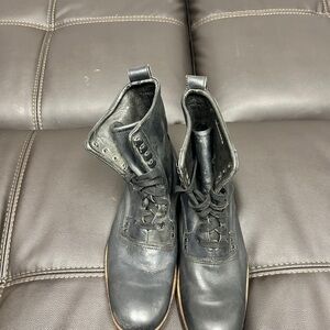 Black Leather Combat Boots